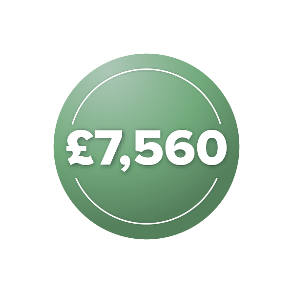 ATAG savings icon showing the text &pound;7,560